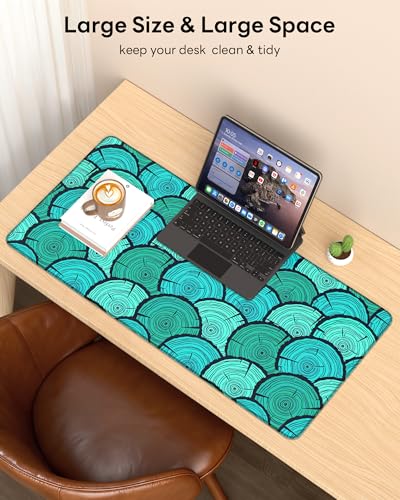 Mouse Pad 31.5x15.7in Large Desk Mat Non-Slip for Office - color: Annual Rings, size: 31.5" x 15.7"