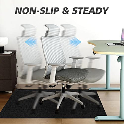 Sycoodeal Office Chair Mat,Computer Gaming Desk Chair Mat for Hard Wood & Tile Floor,Large Anti-Slip Floor Protector Rug,Easy to Clean,40" X 48" Black - size: 40*48"