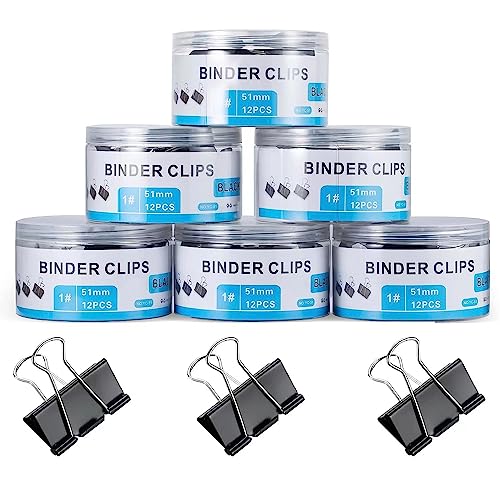 EFOK 72 Pcs Extra Large Binder Clips 2 Inch Big Black Paper Clip - size: 2 Inch