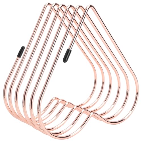 File Folder Organizer, 5 Slots Iron File Holder Desktop, Rose Gold Vertical Folder Organizer for Desk, Heart Shaped 6x6.3in Document Stand for Office, School - color: Rose Gold