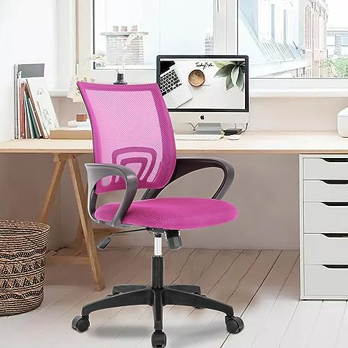 PayLessHere | Office Chair | Pink | Pack of 1 | with Lumbar Support - color: Pink, style: pack of 1