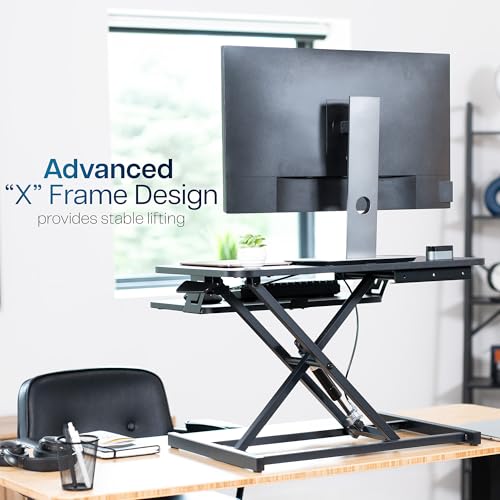 VIVO Black 28 in Standing Desk Converter, DESK-V028S - color: Black, size: 28"