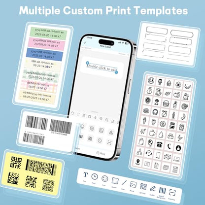 Bluetooth Label Maker Machine N12 Mini Thermal Label Printer, White - color: White