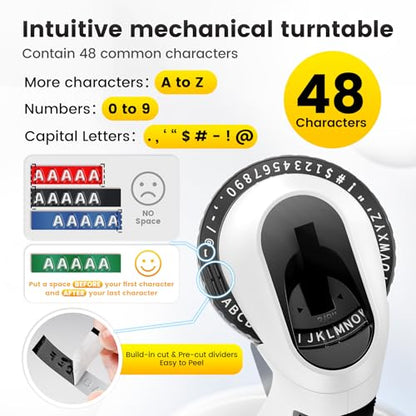 Zodzi Label Maker,Embossing Label Maker,Manual Embossed Label Maker Machine - color: Black