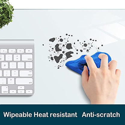 Desk Pad Blotter Mats Clear Organizer Office Table Protector Painting Desktopper Gamer Desk Pad with Mouse Pad for Laptop Computer Desktop Keyboard Pads Plastic Crystal Waterproof Mat Large 24x36 - size: 24 x 36 inch
