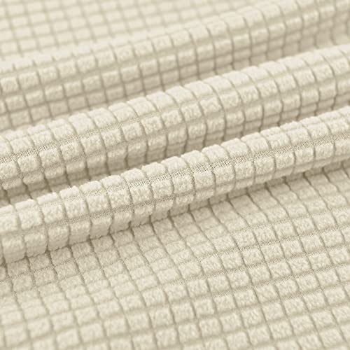 LiveGo Stretch Mid Century Modern Armchair Slipcover 1-Piece Jacquard Accent Chair Covers with Arms Soft Chair Slipcovers for Living Room Furniture Protector Office (Beige a) - color: Beige a