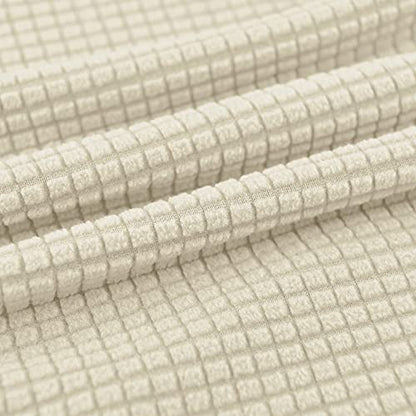 LiveGo Stretch Mid Century Modern Armchair Slipcover 1-Piece Jacquard Accent Chair Covers with Arms Soft Chair Slipcovers for Living Room Furniture Protector Office (Beige a) - color: Beige a