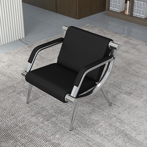 Kinsuite 1-seat Waiting Room Chairs - Office Reception Chairs Guest & Reception Chairs for Salon Barber Bench Airport Bank Hall Visitor Guest Black PU Leather - size: 1-seat