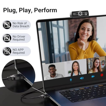 2K Webcam with Microphone, 1440P QHD Web Cam for Desktop Computer, Plug and Play USB Computer Camera for Laptop/PC, Streaming Web Camera with Auto Light Correction for Zoom/Teams/Skype, Mac/Windows - style: K1-2K