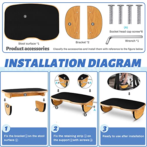 Taiyin Ergonomic Wood Foot Rest for Enhanced Circulation Under Desk