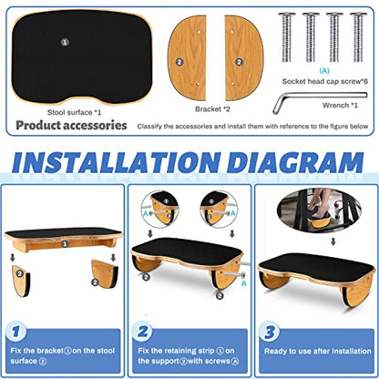 Taiyin Ergonomic Wood Foot Rest for Enhanced Circulation Under Desk