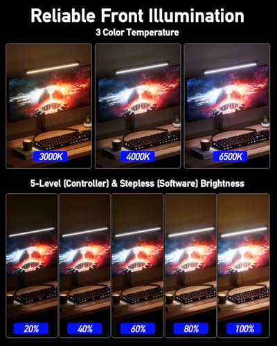RGB Computer Light Bar， LED Monitor Lamp Screen Light Bar, Adjustable Monitor Light Bar with Clip Mount,for Computer Monitors and Home Office Settings