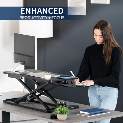 VIVO Black 32 in Standing Desk Converter, DESK-V000K - color: Black, size: 32"