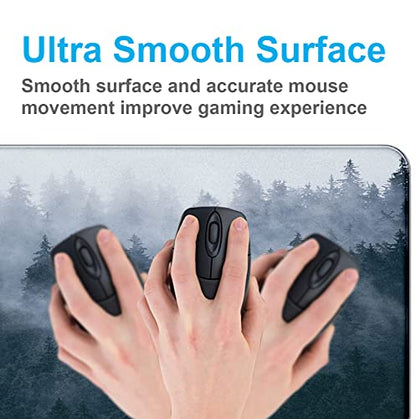 Gray Forest Mouse Pad with Seam Edge Design, Non Slip Rubber Keyboard Pad | Large Extended Mouse Pad; Full Desk Coverage; Waterproof Coating; Stable Anti-Slide Base For Gaming, Office, Study Daily Use - color: Grey Forest