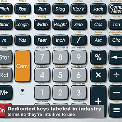Calculated Industries 44080 Construction Master Pro-Desktop Advanced Construction Math Feet-Inch-Fraction Calculator with Trig Tool for Architects, Estimators, Contractors, Builders and Remodelers | Advanced Construction Math, Feet-Inch-Fraction, Trig Too