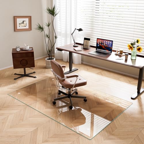 36"x55" Tempered Glass Chair Mat for Carpet - size: 36x55