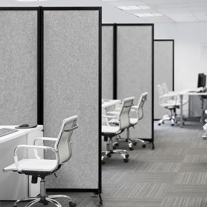 Room Partition 2.0 Upgrade Version,8'2"L* 6'7"H,4 Panel,Light Grey - color: Light Grey, size: 4