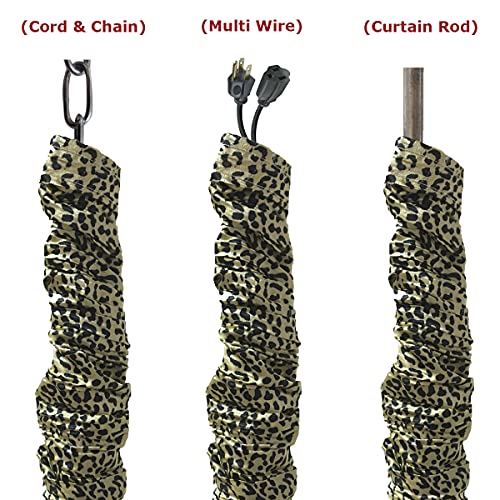 Royal Designs, Inc. Cord & Chain Cover 4 ft Silk Type Fabric, Chandelier Pendant Lighting Chain & Cable Management, Touch Fastener, Leopard Black - 1 Pack - color: Leopard Black, size: 1 Pack