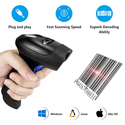 NetumScan 3-in-1 Bluetooth 1D Barcode Scanner,2.4G Wireless,USB CCD Reader - style: Bluetooth+2.4G Wireless-Black
