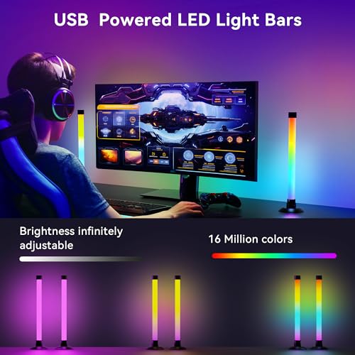NBBUFF IC+RGBW USB Powered Led Light Bar with App & Remote Control, 2 Pack - size: 13 inches