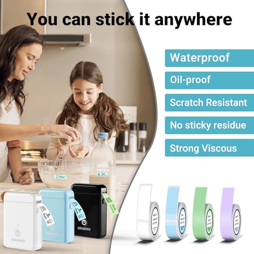 ORGBRO Label Maker Machine with Tape, X1 Bluetooth Mini Label Printer - color: Random Color