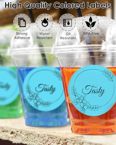 iEager 3 Inch Blue Circle Thermal Labels, Durable Round Thermal Label - color: Blue, size: 3 INCH