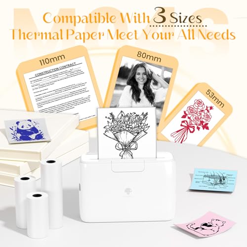 Phomemo M04S 300DPI Portable Thermal Printer, Support 2/3/4 inch Printing - color: White