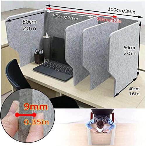Desk Privacy Panel, Freestanding Office with 4 Brackets, Dividers Reduces, Desktop Ideal - size: 80cm/31in