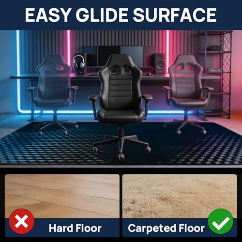 Chair Mat for Low Pile Carpet 36" x 48" PVC Office Carpet Protector, Black - size: 36" x 48" Black (for low-pile carpet)