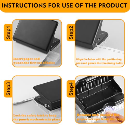 10-Hole Punch Binding Machine for Planners Mini Spiral Binding Punch Book Coil Binding Tool for A4, A5, B5 Paper, Includes 8 Spiral Coils, 2 Semi-Auto Binders and 4 Sheets Hole Reinforcements