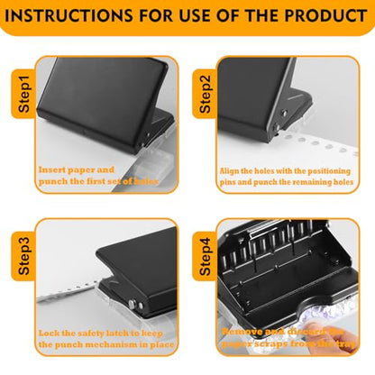 10-Hole Punch Binding Machine for Planners Mini Spiral Binding Punch Book Coil Binding Tool for A4, A5, B5 Paper, Includes 8 Spiral Coils, 2 Semi-Auto Binders and 4 Sheets Hole Reinforcements