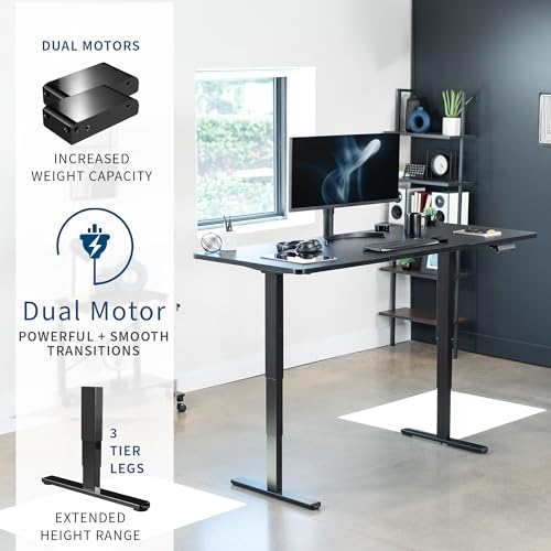 VIVO Black 71 x 30 in Standing Desk, DESK-KIT-2B7B - color: Black Top / Black Frame, size: 71 x 30