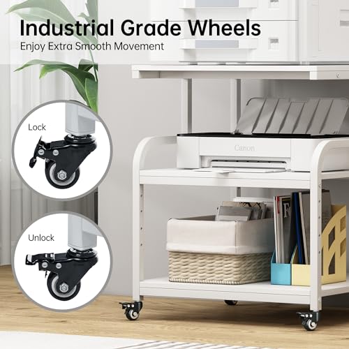 Fannova 25.6"x23.6"x30.9" Extra Large White Printer Stand with Storage - color: White, size: 25.6"W x 23.6"D x 30.9"H