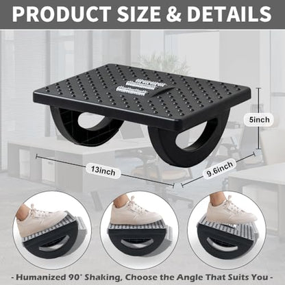 CasaZenith Foot Rest Under Desk at Work, Foot Stools for Under Office Desk - color: Black