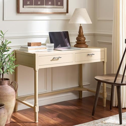 SAFAVIEH Home Collection – Filbert Sand Writing Desk, 2-Drawer Traditional Desk, Classic Home Office Design (DSK5701F) - color: Sand