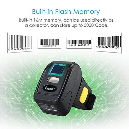 Eyoyo Portable Mini 1D UPC Wireless Wearable Ring Finger Barcode Scanner