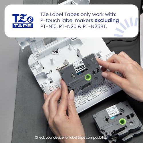 Brother Genuine TZe231-1/2 2PK Black Print on White Label Tape. Each: 0.47 in x 26.2 ft Total: 0.47 in x 52.4 ft - color: Black Print on White, size: Pack of 2, style: New Packaging