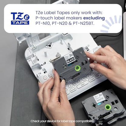 Brother Genuine TZe231-1/2 2PK Black Print on White Label Tape. Each: 0.47 in x 26.2 ft Total: 0.47 in x 52.4 ft - color: Black Print on White, size: Pack of 2, style: New Packaging