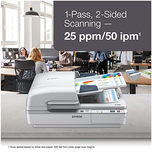 Epson WorkForce DS-6500 Sheet-Fed, Color Document & Image Scanner, 100 page Auto Document Feeder (ADF) & Duplex (B11B205221) - style: DS-6500