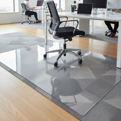 12" - 72" Clear Desk Chair Mat Heavy Duty Office Chair Mat for Carpet Sturdy Transparent Computer Chairs Mats, Under Table Protector Carpeted Floors Mats, Easy to Clean