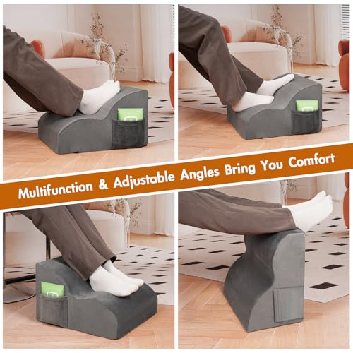 Foot Rest Under Desk,Ergonomic Foot Rest Office Comfort Foot Stool at Work - color: Grey