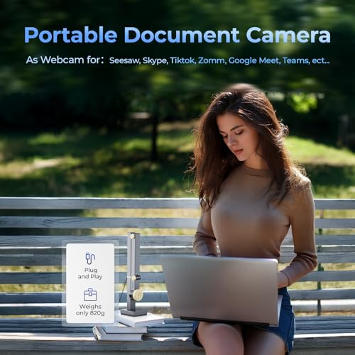 CZUR Fancy S Pro USB 12MP Document Camera for Teacher - Black