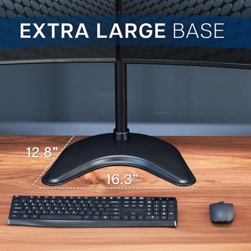 VIVO Dual LED LCD Monitor Free-Standing Desk Stand - color: Black, size: 13" - 38" screens