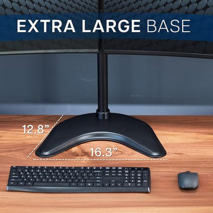 VIVO Dual LED LCD Monitor Free-Standing Desk Stand - color: Black, size: 13" - 38" screens