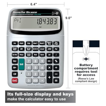 Calculated Industries 43430 Qualifier Plus IIIfx Desktop PRO Calculator | Real Estate Mortgage Finance, Clearly-Labeled Keys, Buyer Pre-Qualifying, Payments, Amortizations, ARMs, Combos, FHA/VA