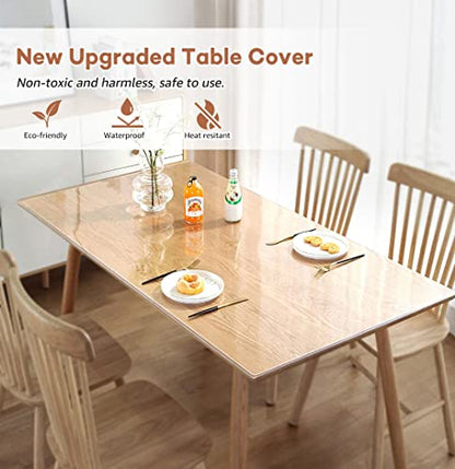 RostiKong 36 x 36 Inch Clear Plastic Square Table Top Protector Thick Waterproof Transparent Tablecloth Cover Mat Non Slip PVC Vinyl Table Liner Pad Waterproof Dining Beside Sofa Coffee Tabletop Cloth - color: Upgraded Clear Rectangle Shape, size: 36" x 3