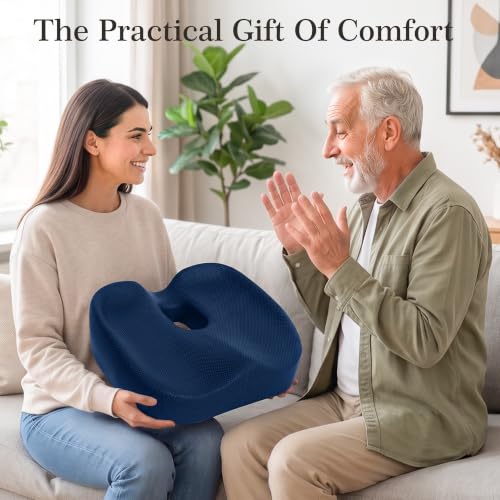Donut Pillow Seat Cushion, Memory Foam Lifting Office Chair Cushion, Blue - color: Blue