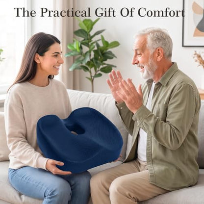Donut Pillow Seat Cushion, Memory Foam Lifting Office Chair Cushion, Blue - color: Blue