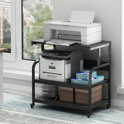 Fannova 32.3"x18.9" Extra Large Printer Stand with Adjustable Storage Shelf - color: Black, size: 32.3"W x 18.9"D x 32.1"H