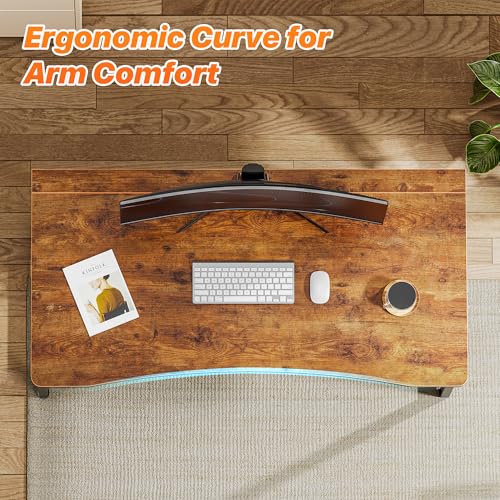 Huuger Folding Desk for Small Spaces, 39.4 Inch Foldable Computer Table - color: Rustic Brown, size: 18.9"D x 39.4"W
